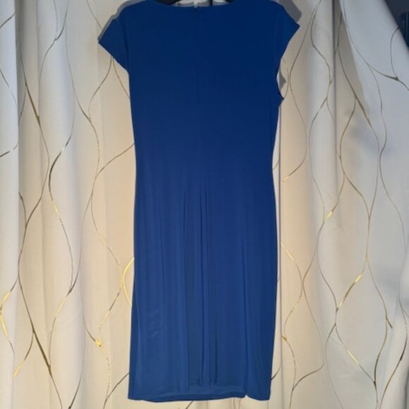 Ralph Lauren Cobalt Blue Draped Dress – Size 14 - Picture 4 of 6